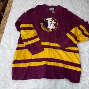 Florida State Seminoles Long Sleeve V Neck‎ T Shirt Stripe XL vintage fsu